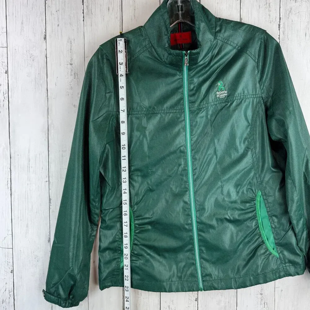 Roberta di Camerino Sport Green Full Zip Windbreaker Jacket Size 90/ US XS/Small